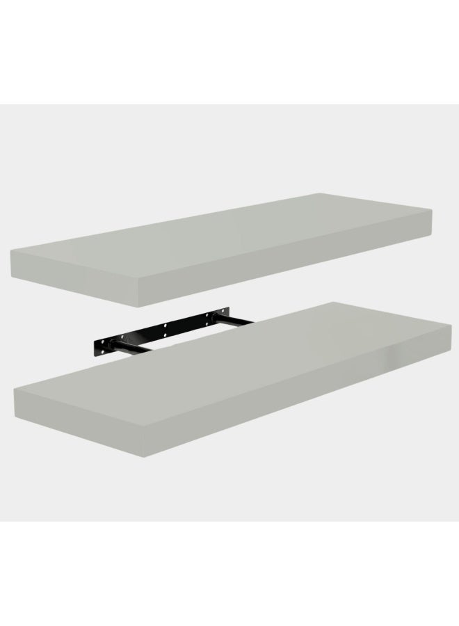Feelings Floating Wall Shelves Rectangular 60cm Oak Grey 60 x 19.50 x 3.80cm - Image 1