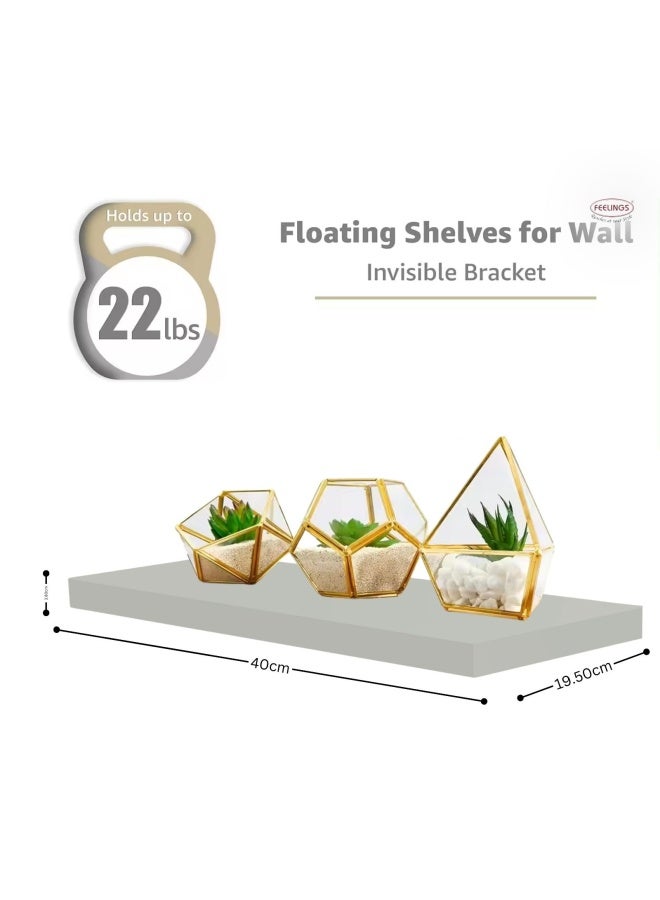 Feelings Floating Wall Shelves Rectangular 60cm Oak Grey 60 x 19.50 x 3.80cm - Image 4