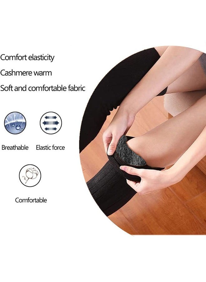 Unisex Cashmere Knee Brace Pads Knee Warmers Thicken Lengthen Breathable Elastic Knee Sleeves Support Protector(Black) - pzsku/Z158263A4F7CE488BE32FZ/45/_/1725603085/83cd32c7-60be-4e70-bc24-91294791833a