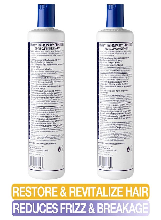 Mane 'n Tail Mane ’n Tail Repair ’n Replenish Shampoo & Conditioner (Pack of 2) - Sulfate-Free, Gentle Cleansing & Nourishing System for Curly & Natural Hair (11.2 oz Each) - Image 4