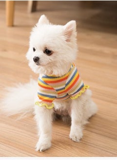 A.M Dog Shirt Cotton Thick Warm High Collar Long Sleeve Elastic Striped Dog Clothes, Suitable for Autumn and Winter  - Image 2