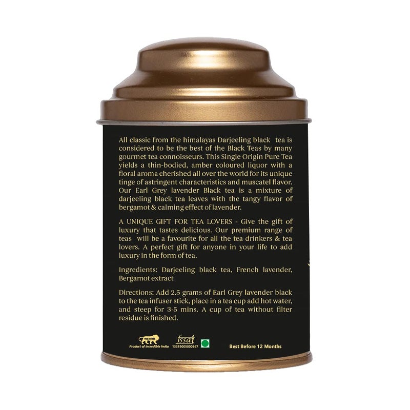 Botanical Sage- Earl Grey Lavender Black Tea 100g With Free Tea Infuser | Darjeeling Black Tea With Lavender | Selelcted | Luxury Tea - Image 2