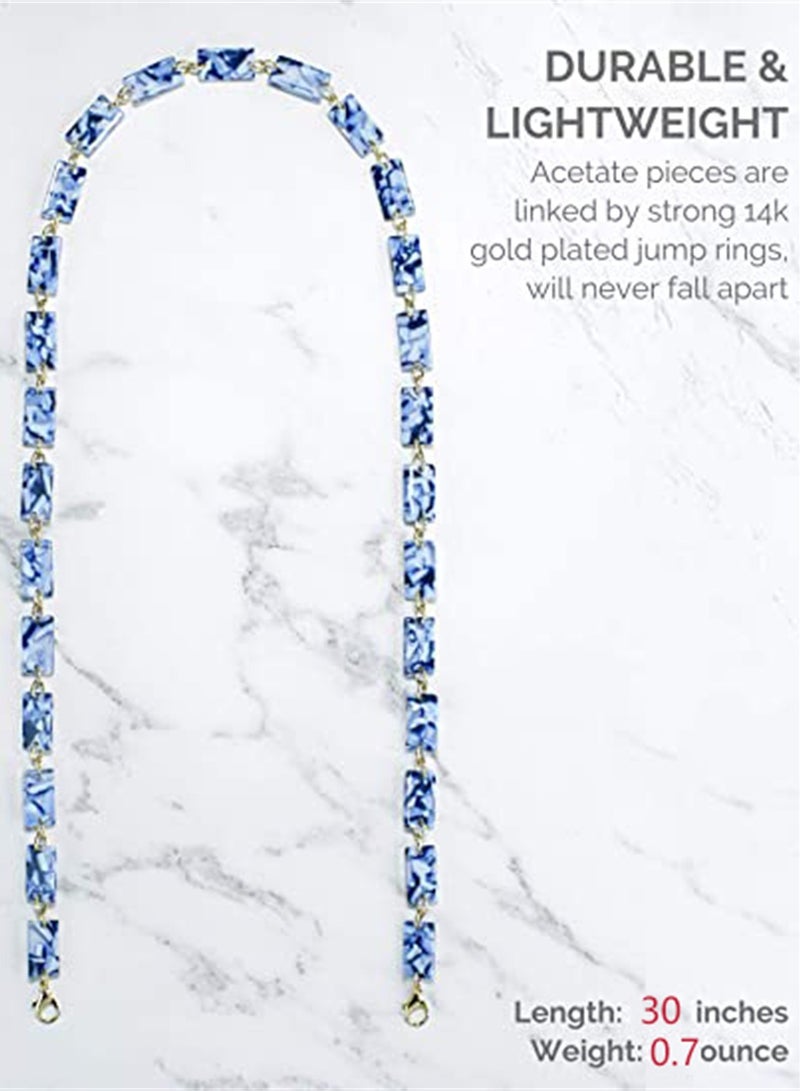 KASTWAVE Eyeglass Chain Fashion Eyewear Retainer Strap Holder Cord Sunglasses Holder Resin Necklace Face Covering Beaded Lanyard Mask Chain Neck Cord Strap for Women Not Included Glasses - Image 2