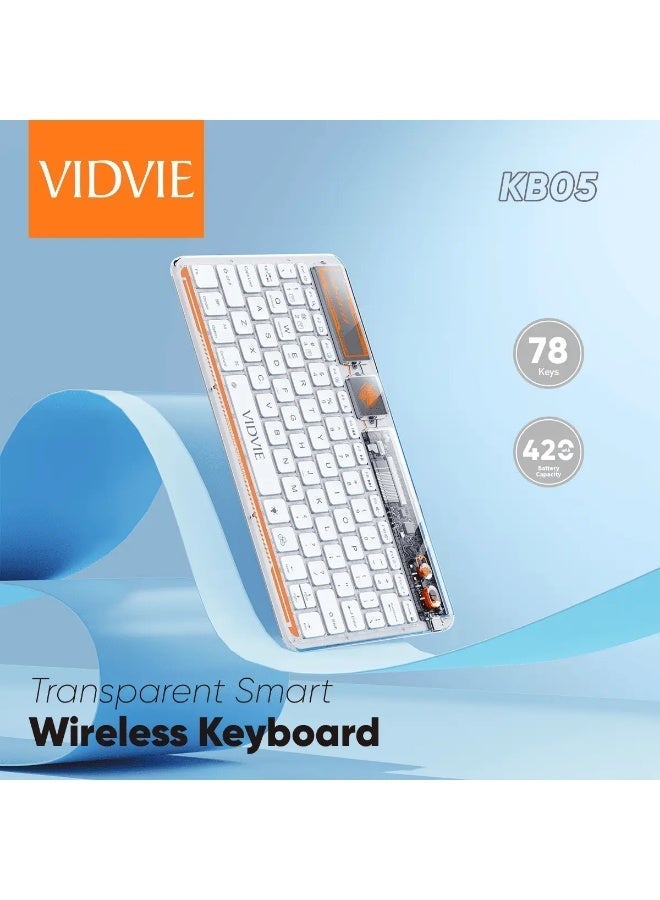 Vidvie KB05 Transparent Smart Wireless Keyboard – Sleek and Modern Typing Experience - Image 1