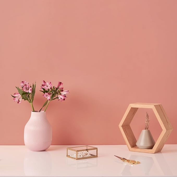 HOMSUN Wallpaper Peel and Stick Removable Self Adhesive Decoration Contact Paper for Cabinets Bedroom Walls Matte Wall Paper Peel and Stick Modern ((30cmx121cm), Matt Peach Pink) - Image 4