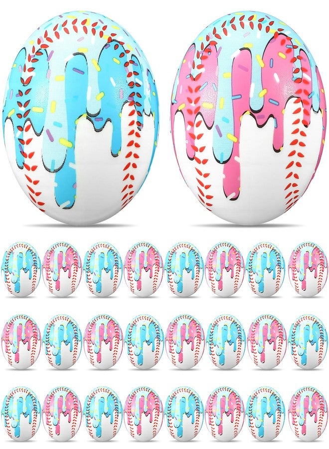 Seenelling 24 Pcs Baseball Ice Cream Drip Stress Balls 2 Colors 2.36 Inch Ice Cream Drip Stress PU Soft Foam Balls Baseball Party Gifts for Party Decorations Birthday Supplies - Image 1