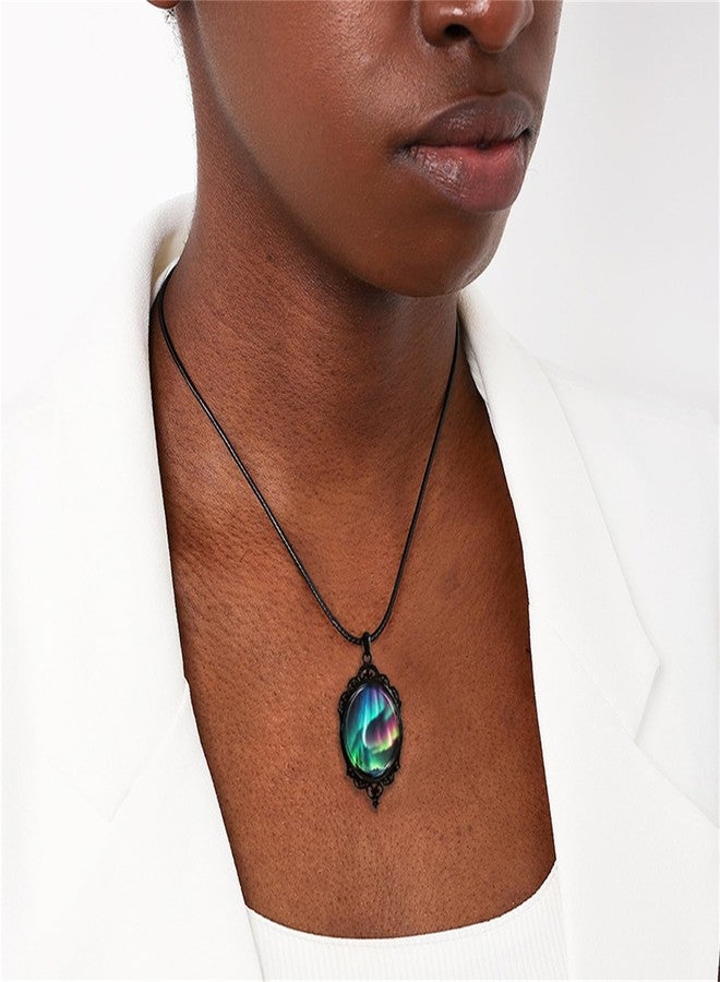 RLHRNDE Aurora Necklace for Men Women Delicate Handmade Vintage Boho Punk Gothic Aurora Borealis Northern Lights Landscape Pendant Necklace Jewelry Gifts (Aurora) - Image 3