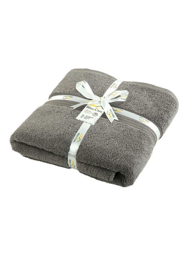 Bliss Casa 1-Piece Bath Sheet, 100% Combed Cotton 550 GSM Superior Quality Towels, Quick Dry Highly Absorbent, Thick, Soft and Hotel Bathroom Towels for Bath and Spa 90x180 cm Grey 80x190cm - Image 2