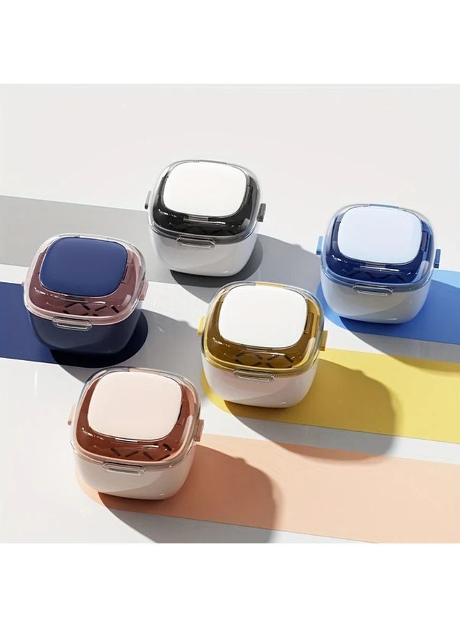 حامل أطقم الأسنان المزدوج الأزرق الثابت المحمول مع وظيفة التصريف - Image 4