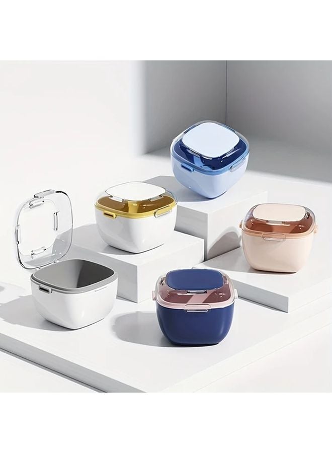 حامل أطقم الأسنان المزدوج الأزرق الثابت المحمول مع وظيفة التصريف - Image 2