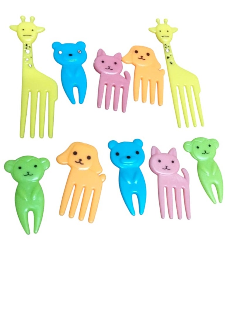 Generic - A set of very cheerful animal-shaped fruit forks for children (10 pieces) - Image 1