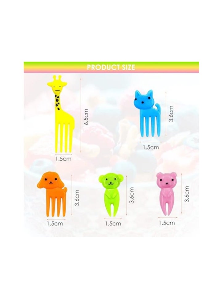 Generic - A set of very cheerful animal-shaped fruit forks for children (10 pieces) - Image 1