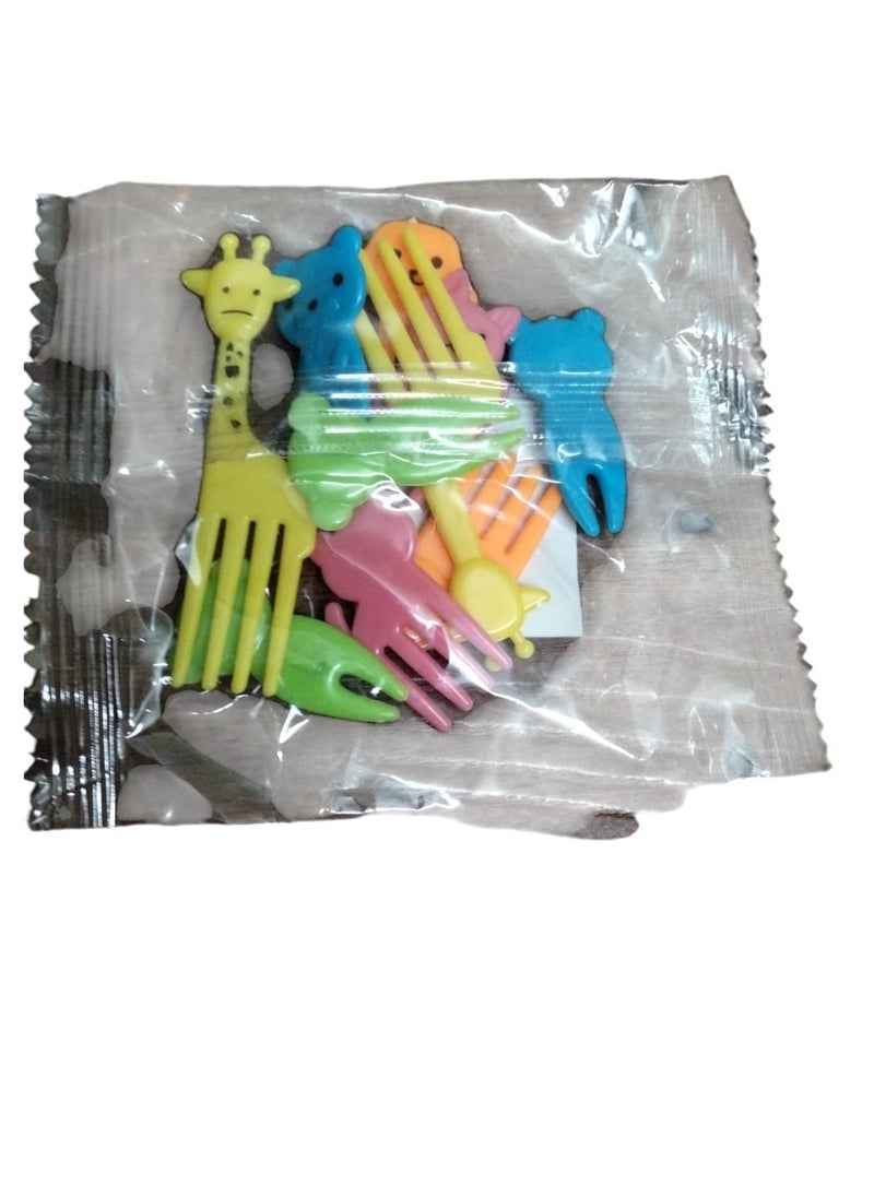 Generic - A set of very cheerful animal-shaped fruit forks for children (10 pieces) - Image 1