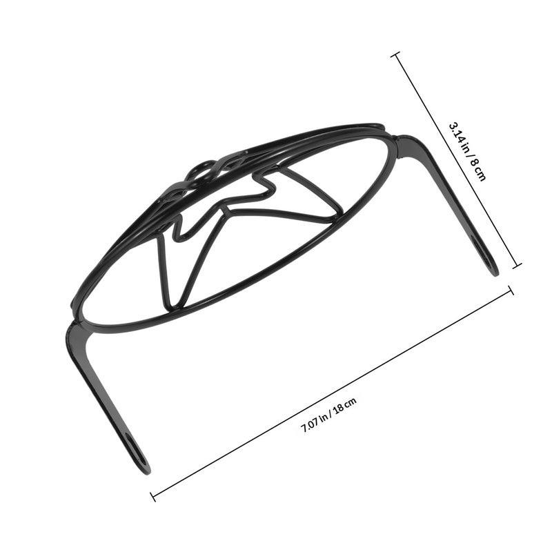 Black Motorcycle Headlight Grill Cover With Pentagram Mesh For Cruiser Bikes - Image 3