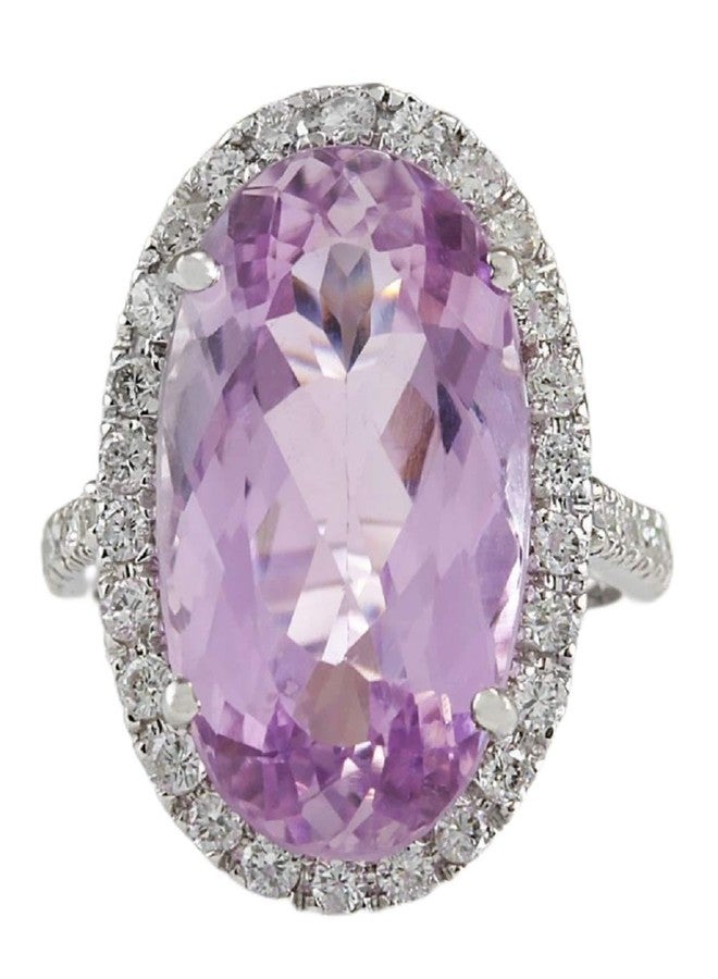 MAIHAO Fashion Ring Women 925 Silver Oval Cut Pink Kunzite Ring Engagement Wedding Band Ring Size 6-10 (US Code 6) - Image 1