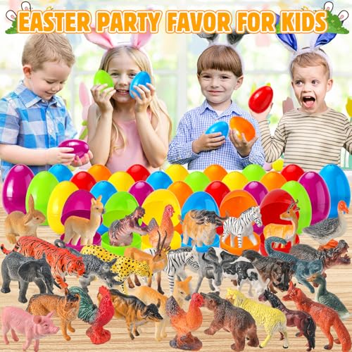 KIZZYEA 24 Pack Easter Eggs with Realistic Animal Figurines Toys Inside for Kids Easter Eggs Filled for Egg Hunt Party Favors Cake Toppers Easter Basket Stuffers Classroom Prizes Supplies for Boys Girls - Image 5