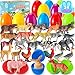 KIZZYEA 24 Pack Easter Eggs with Realistic Animal Figurines Toys Inside for Kids Easter Eggs Filled for Egg Hunt Party Favors Cake Toppers Easter Basket Stuffers Classroom Prizes Supplies for Boys Girls - Image 2