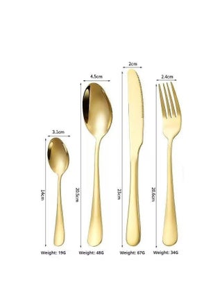 4-piece set of tableware, stainless steel knife and fork boxed tableware, gold tableware set, suitable for home kitchens, restaurants, hotels, gatherings, picnics, dining, 20cm gold color - pzsku/Z15832C4C5B9D6ABA8F56Z/45/1742530270/73eb7a8d-4eab-4bf9-8176-7086305a68d2