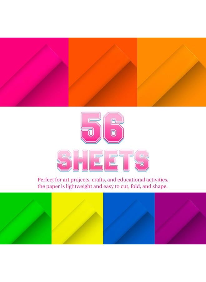 Magecubiku Colored Cardstock 8.5 in x 11 in,56 Sheet Fluorescent Neon Index Paper 250 GSM/90 LB HeavyWeight Card Stock Set of 7 Colors for Cutting DIY Kids Art Craft - Image 4