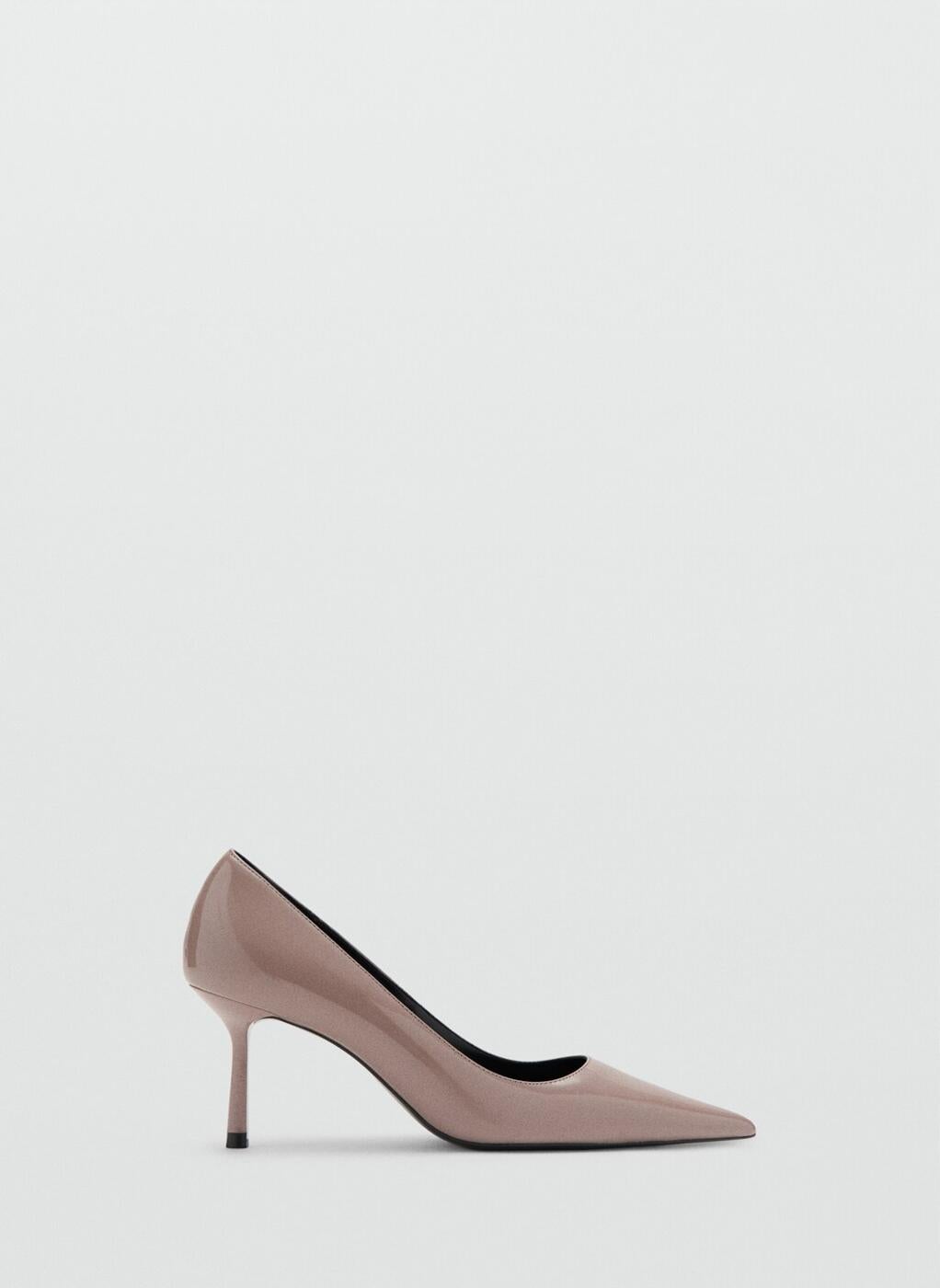 Patent leather pointed-toe court shoes