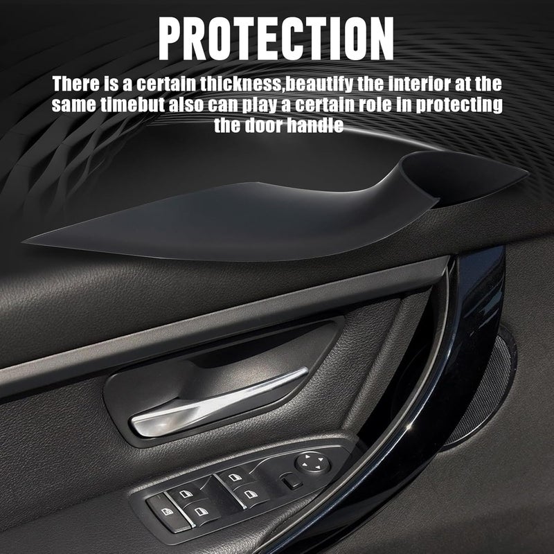 WEILEITE Interior Door Pull Sticky Handle Cover Accessories Fit for BMW 3 4 Series 318,320,328,330,335,M3 F30/F31/F34/F80 2012-2018 418,420,428,430,435,440,M4 F32/F33/F36/F82/F83 2013-2019(Black) - Image 4