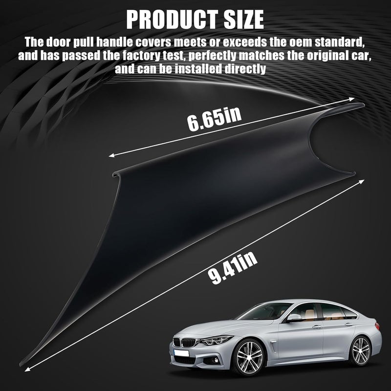 WEILEITE Interior Door Pull Sticky Handle Cover Accessories Fit for BMW 3 4 Series 318,320,328,330,335,M3 F30/F31/F34/F80 2012-2018 418,420,428,430,435,440,M4 F32/F33/F36/F82/F83 2013-2019(Black) - Image 3