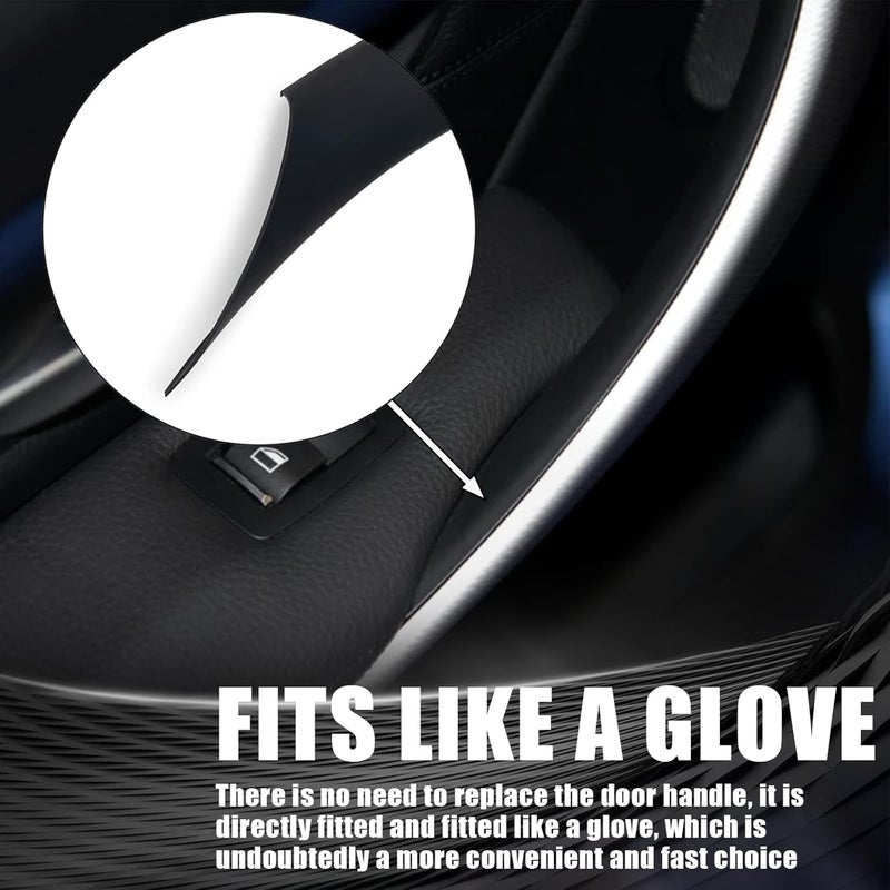 WEILEITE Interior Door Pull Sticky Handle Cover Accessories Fit for BMW 3 4 Series 318,320,328,330,335,M3 F30/F31/F34/F80 2012-2018 418,420,428,430,435,440,M4 F32/F33/F36/F82/F83 2013-2019(Black) - Image 5