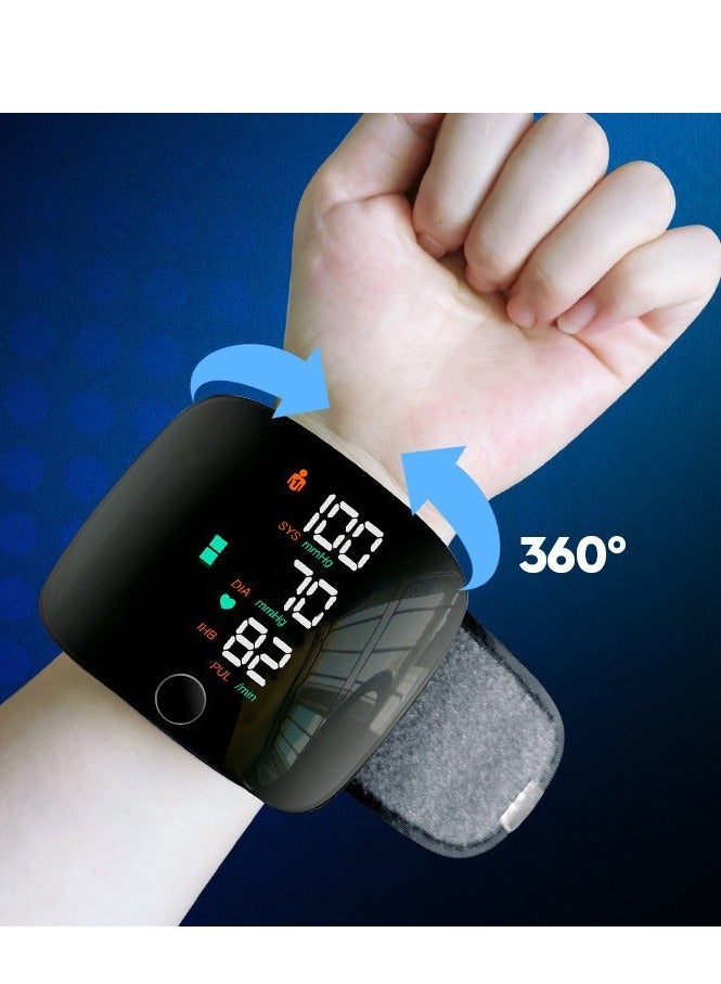 Generic Digital Wrist Blood Pressure Monitor Recharge Sphygmomanometer Tonometer Recharge Tensiometer Heart Rate Pulse Meter (Arabic version） - Image 1