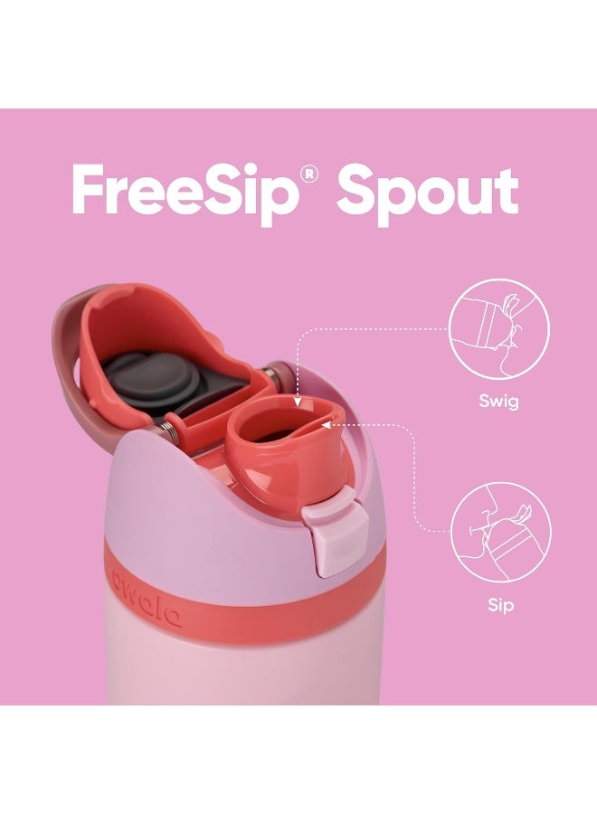 Owala زجاجة ماء معزولة من الفولاذ المقاوم للصدأ FreeSip مع قشة للرياضة والسفر، زجاجة ماء رياضية خالية من BPA، 24 أونصة، وردي، كعكة الطعام الملائكي - Image 2