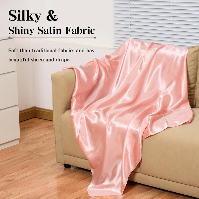 Filloxy Filloxy Plain Silky Shine Satin Fabric Material for Fashion Design Stitching Multiple Clothes Includes Dress Pillow Cover Designer Cloths Home Decor Material Rose 1 Meter  - Image 2