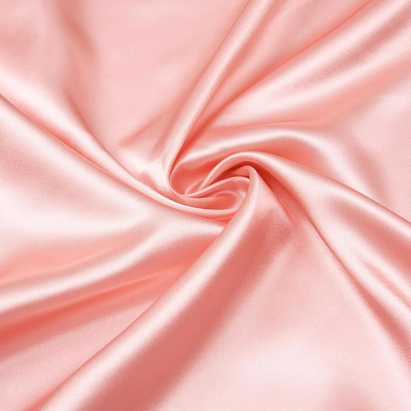 Filloxy Filloxy Plain Silky Shine Satin Fabric Material for Fashion Design Stitching Multiple Clothes Includes Dress Pillow Cover Designer Cloths Home Decor Material Rose 1 Meter  - Image 1