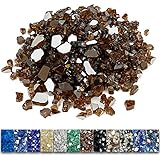 Grisun Copper Fire Glass for Fire Pit, 1/2 Inch High Luster Reflective Tempered Glass Rocks for Natural or Propane - Image 1