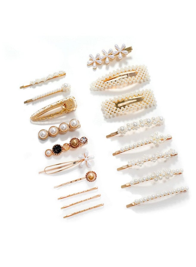 Belicia Women Hair Accessories 18PCS Handmade Simulation Pearl Barrettes Clip Set Geometric Flower Bobby hairpin Girls Headwear - Image 1
