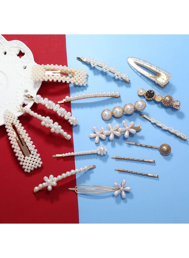 Belicia Women Hair Accessories 18PCS Handmade Simulation Pearl Barrettes Clip Set Geometric Flower Bobby hairpin Girls Headwear - Image 3
