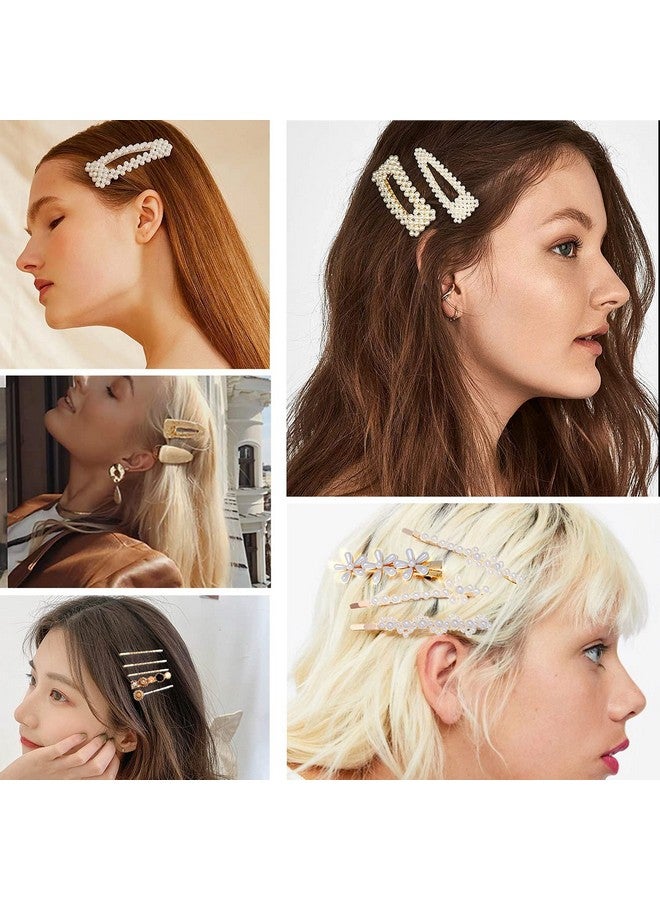 Belicia Women Hair Accessories 18PCS Handmade Simulation Pearl Barrettes Clip Set Geometric Flower Bobby hairpin Girls Headwear - Image 2