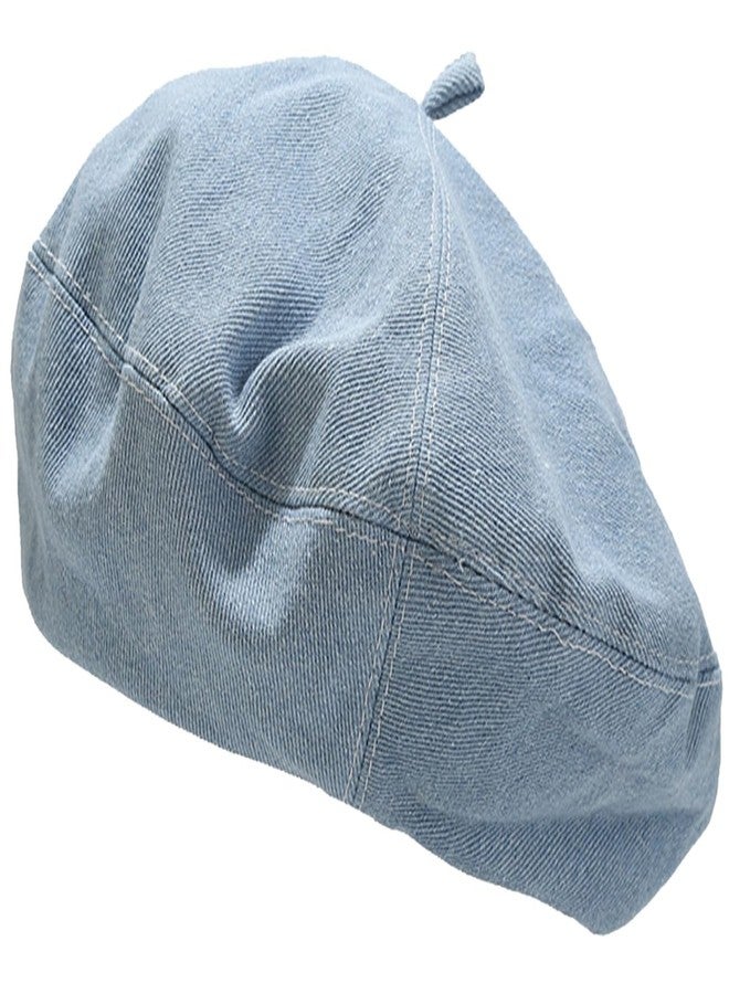 FEOYA Denim Beret Hat for Women French Style Artist Hat Casual Beanie Cap Retro Cool Look - Image 1