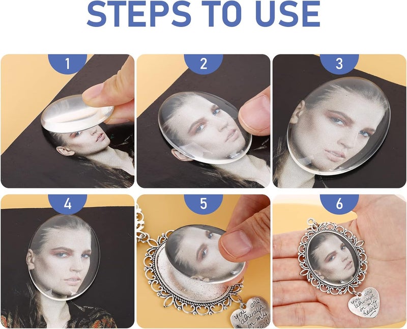 klarako Wedding Bouquet Photo Charm DIY Brooch Making Kit Pin Lacy Oval Picture Frame with Pendant for Family Friend Wife Daughter for Holiday Craft Use - Image 4
