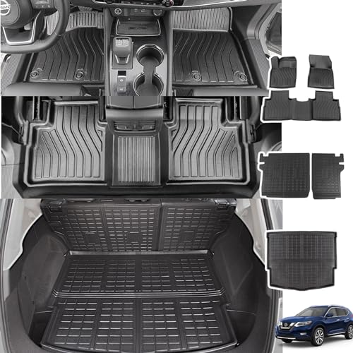 Xipoo Floor Mat Compatible with 20212025 Nissan Rogue Floor Mat Cargo Mat Backrest Mat Replacement for 2125 Nissan Rogue Accessories Fit 20212025 Nissan RogueCargo MatBackrest MatsFloor Mats