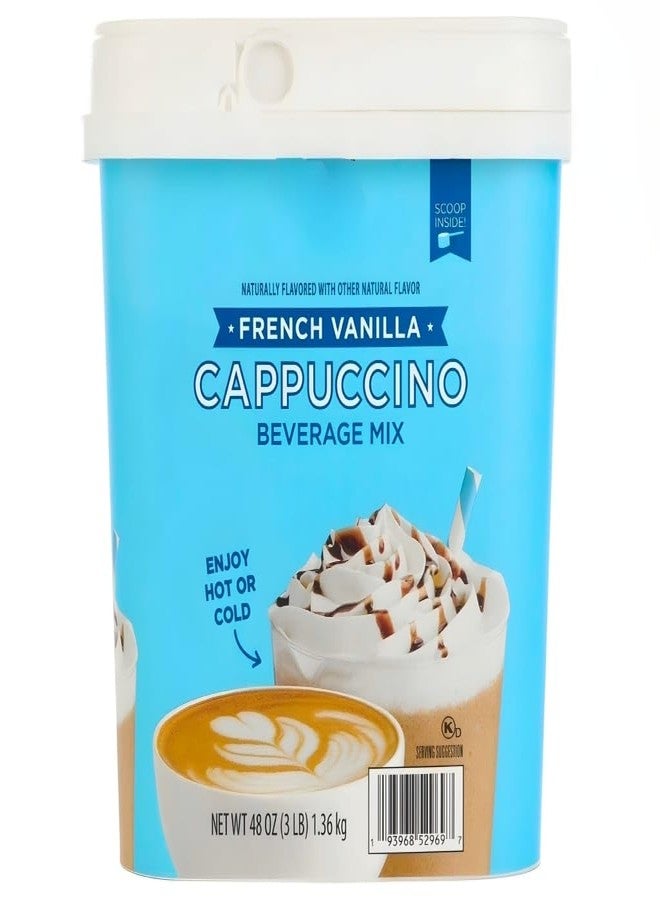 French Vanilla Cappuccino Beverage Mix, Arabica Coffee, 48 oz, 54 Servings, Hot or Cold - Image 1