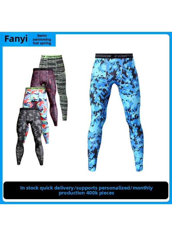 Generic - Swimwear Source Sports Quick-drying Pants Compressed Pants Running Camouflage Fitness Pants Sports Tights Men's Summer-Color:8090-7- - Image 1