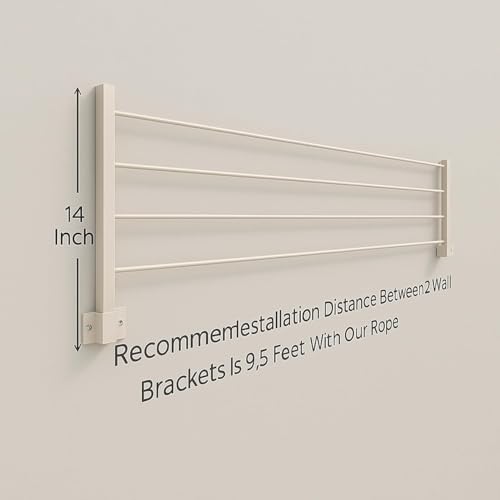 JIALTO Wall-Mounted Foldable Clothes Drying Rack | Heavy-Duty Indoor & Outdoor Dryer Stand | Space-Saving Design for Balcony, Laundry, or Utility Room – Black (White Drying Stand) - Image 2