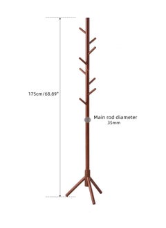 Daamudi Daamudi Freestanding Living Room Coat Rack With 3 Wood Prong Legs Sections Hooks for Coats And Hats Purse And Jacket Hanger Easy to Assemble Scarf Rack For Home or Office OAK  - Image 3
