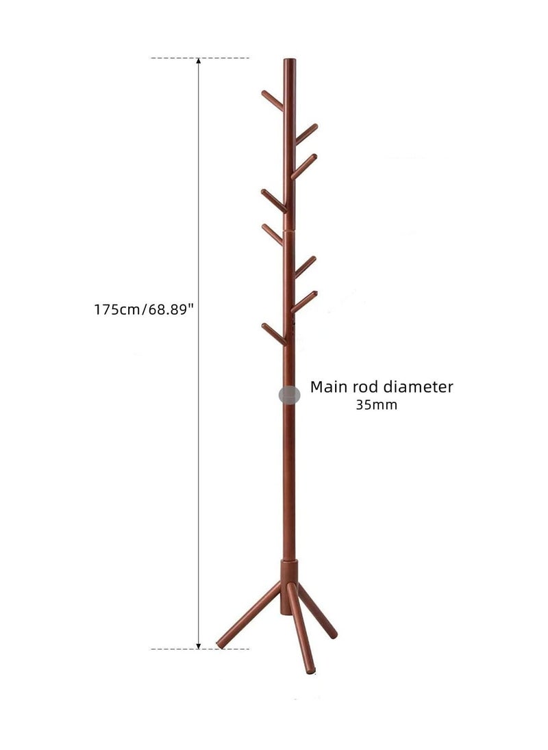 Daamudi Daamudi Freestanding Living Room Coat Rack With 3 Wood Prong Legs Sections Hooks for Coats And Hats Purse And Jacket Hanger Easy to Assemble Scarf Rack For Home or Office OAK  - Image 3