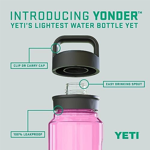 YETI Yonder 750 ml/25 oz Water Bottle with Leakproof Yonder Chug Cap, Power Pink - Image 2