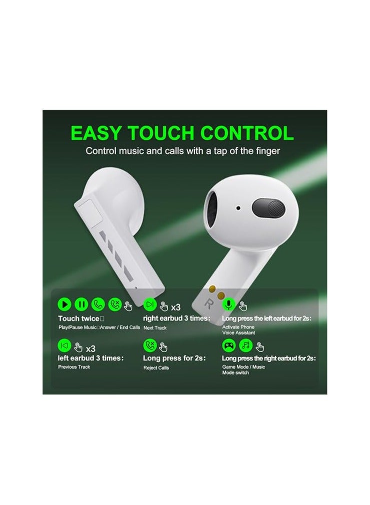 بلاك شارك سماعات أذن لاسلكية تعمل بتقنية البلوتوث، تحكم باللمس مع شحن، تشغيل، باس عميق، سماعات ستيريو مقاومة للماء، داخل الأذن، ميكروفون مدمج لأجهزة الكمبيوتر المحمول/أندرويد - Image 2