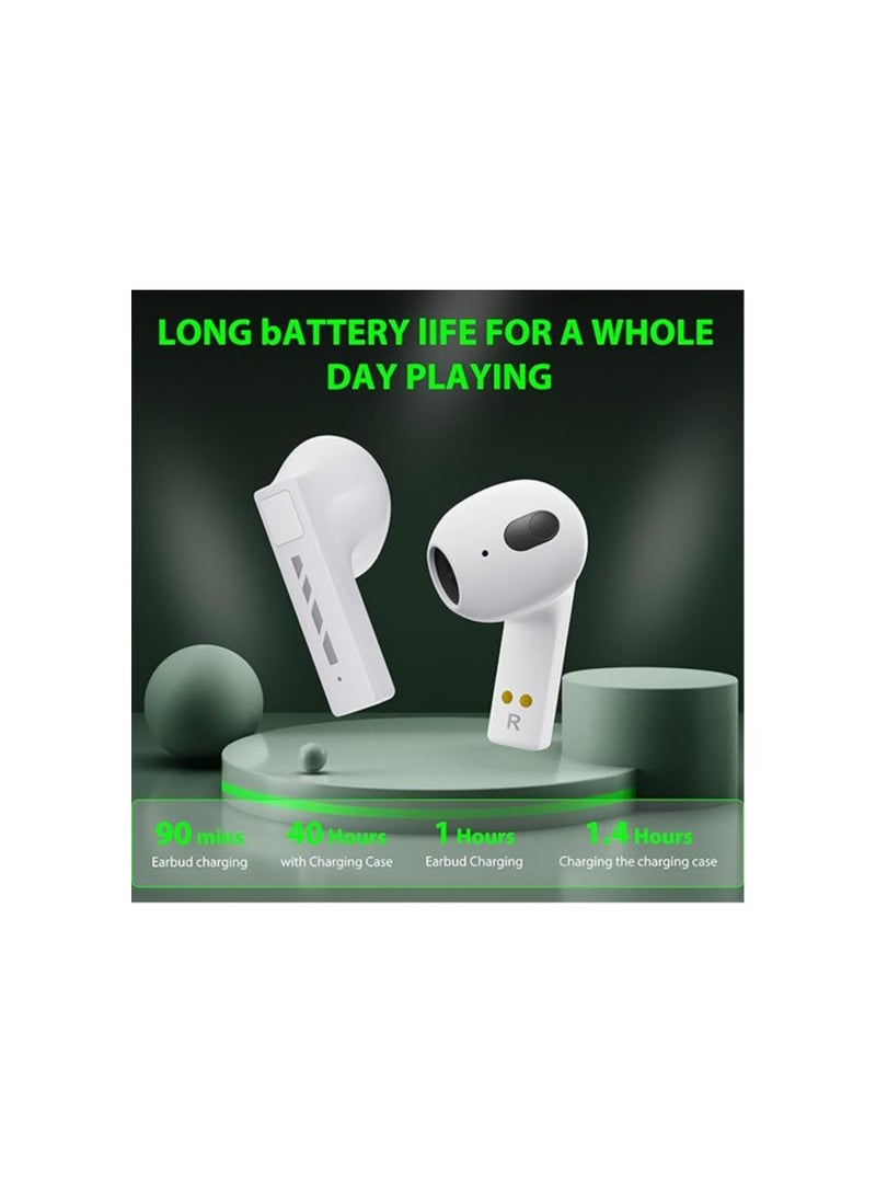 بلاك شارك سماعات أذن لاسلكية تعمل بتقنية البلوتوث، تحكم باللمس مع شحن، تشغيل، باس عميق، سماعات ستيريو مقاومة للماء، داخل الأذن، ميكروفون مدمج لأجهزة الكمبيوتر المحمول/أندرويد - Image 5