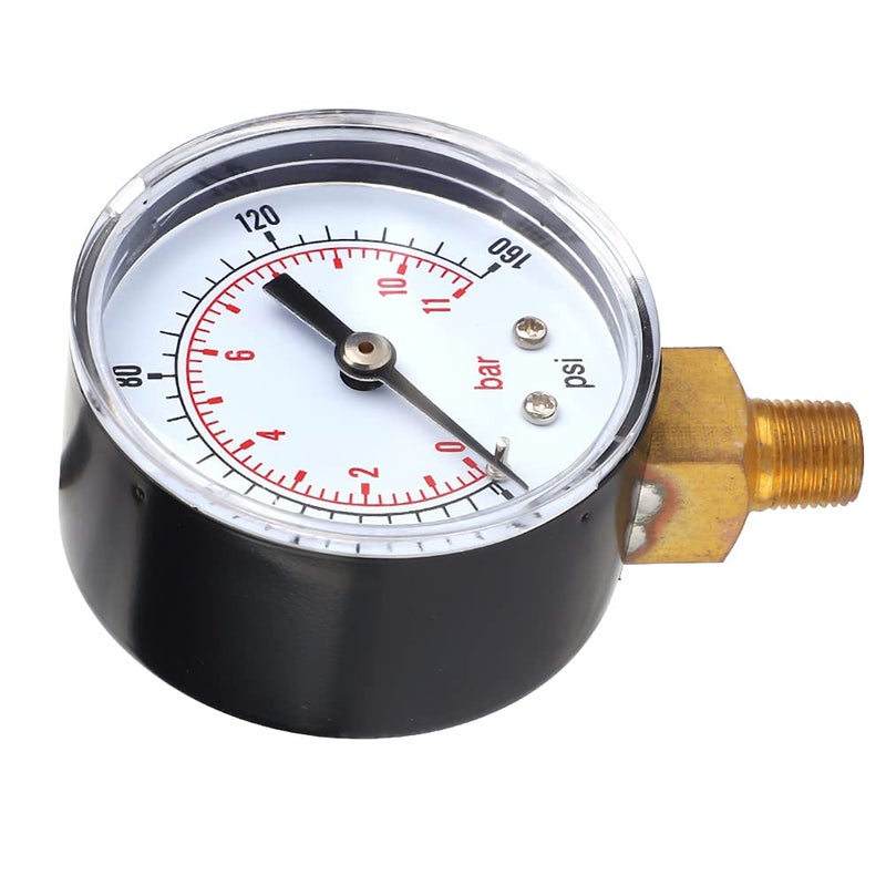 Brass Pressure Gauge 50mm 0 100 PSI 0 7 Bar 1 8 BSPT Bottom Connection - Image 5