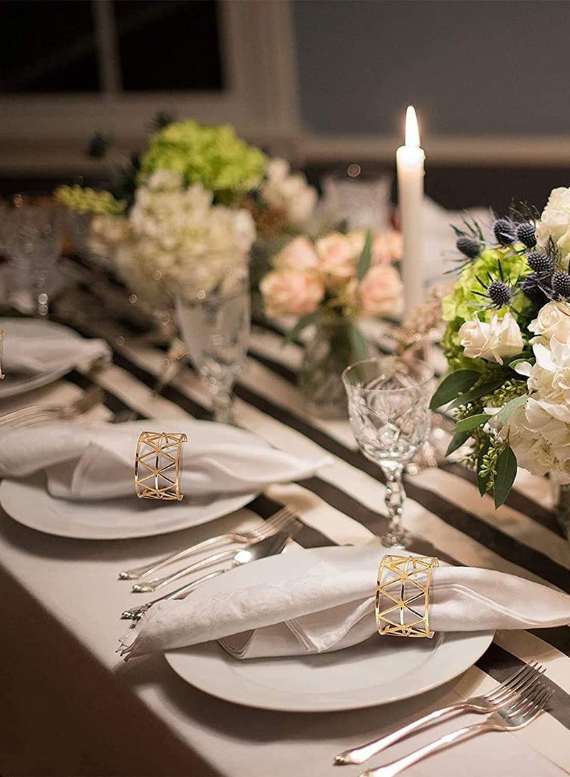 Gold Napkin Rings Holders Set of 12 Dining Birthday Dinner Holiday Party Table Setting Decoration Wedding - Image 4