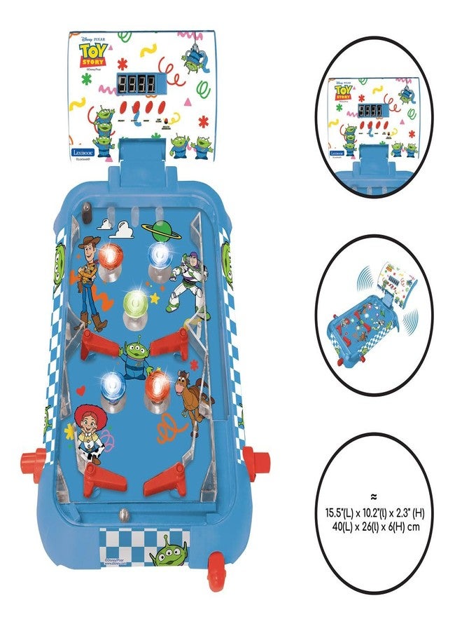 LEXiBOOK, Toy Story, Electronic Table Pinball, Digital Scoring LCD, Sounds and Lights, 4 Flippers and 5 Bumpers, Adjustable Stands, Ball Included, Blue, JG610TS - Image 2