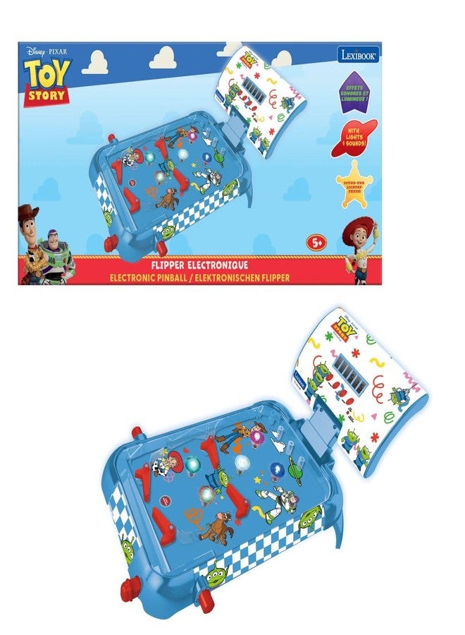 LEXiBOOK, Toy Story, Electronic Table Pinball, Digital Scoring LCD, Sounds and Lights, 4 Flippers and 5 Bumpers, Adjustable Stands, Ball Included, Blue, JG610TS - Image 1